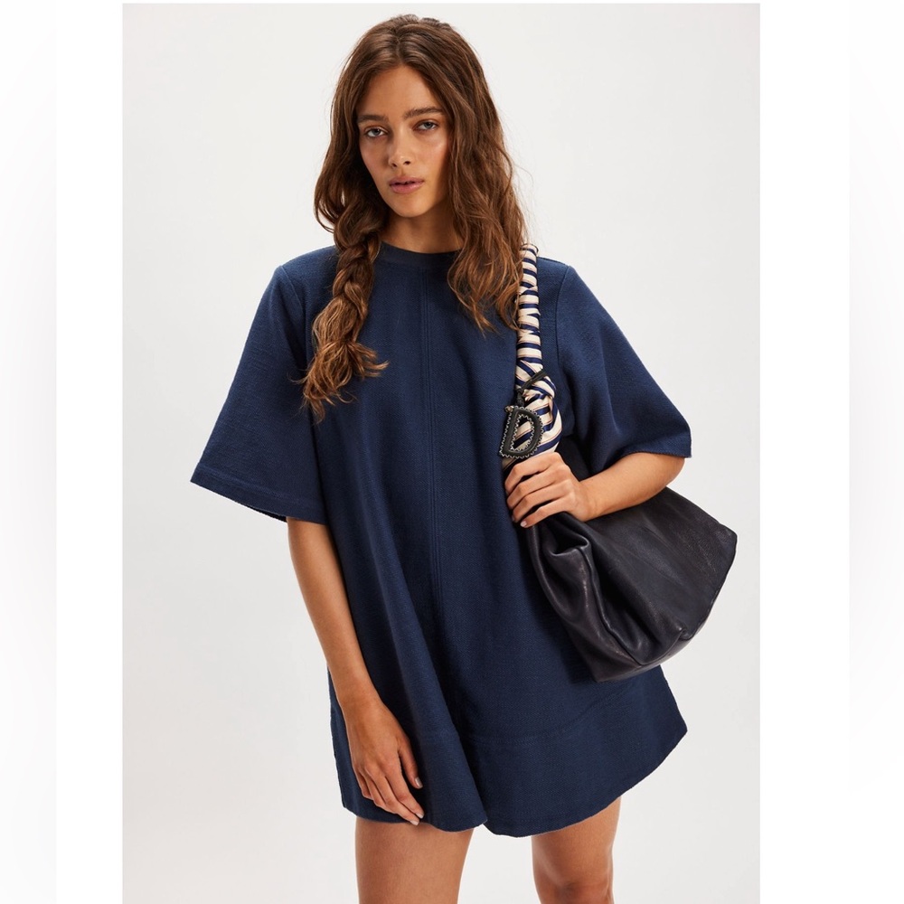 NWT Free People x We The Free Harlow Denim Mini Dress in Navy